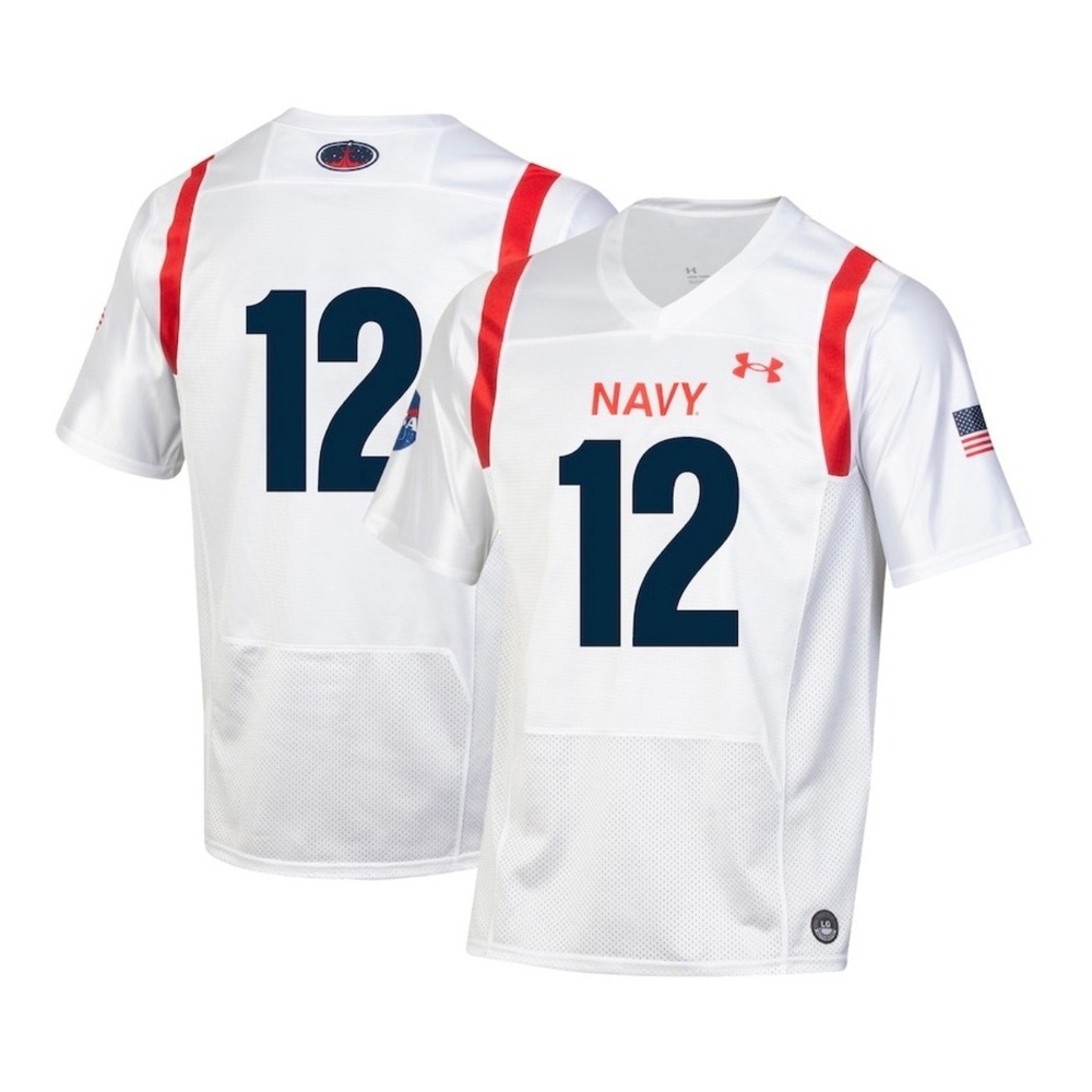 Navy Midshipmen Under Armour Special Games White Replica Jersey Men's Size 2XL